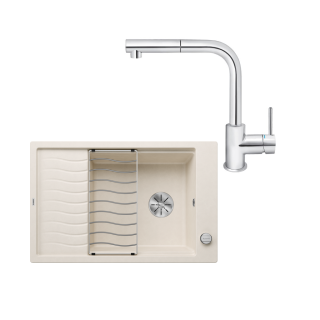 SET515 - Gránitový drez Blanco Elon XL 6 S biela soft + Kuchynská batéria Rosan Zerro JZ38601 chróm