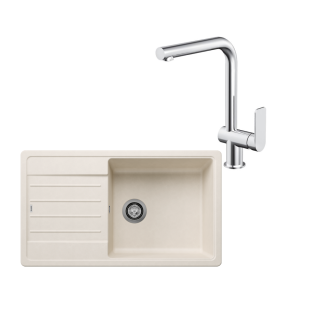 SET626 - Gránitový drez Blanco Legra XL 6 S biela soft + Kuchynská batéria Rosan S2 238201 chróm