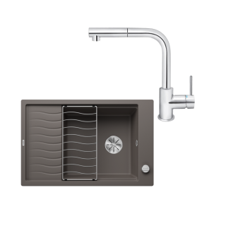 SET540 - Gránitový drez Blanco Elon XL 6 S sivá vulkán + Kuchynská batéria Rosan Zerro JZ38601 chróm
