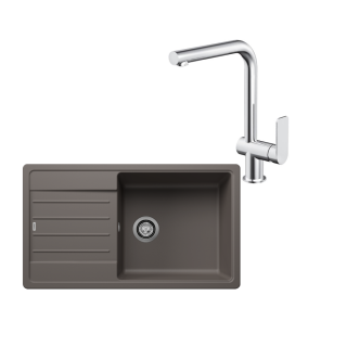 SET646 - Gránitový drez Blanco Legra XL 6 S sivá vulkán + Kuchynská batéria Rosan S2 238201 chróm
