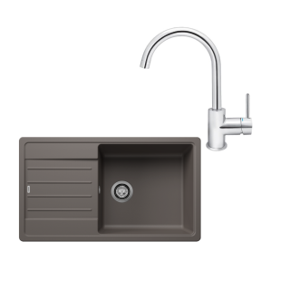 SET649 - Gránitový drez Blanco Legra XL 6 S sivá vulkán + Kuchynská batéria Rosan Zerro JZ38101 chróm