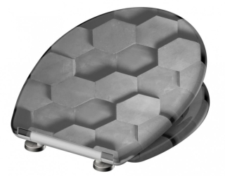 Schütte Grey Hexagons | Duroplast HG, Duroplast, Soft Close