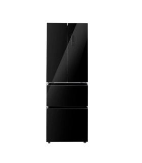 Evido Luna 320B voľne stojaca chladnička s mrazničkou – French Door 320 l – čierne sklo